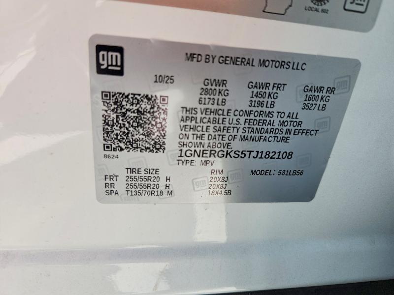Продаж на аукціоні авто 2026 Chevrolet Traverse, vin: 1GNERGKS5TJ182108, номер лоту: 85629205