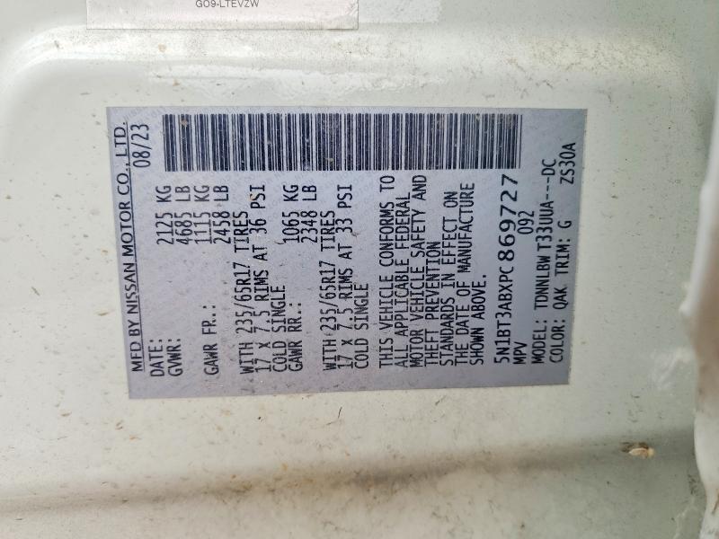 Продаж на аукціоні авто 2023 Nissan Rogue, vin: 5N1BT3ABXPC869727, номер лоту: 57942756