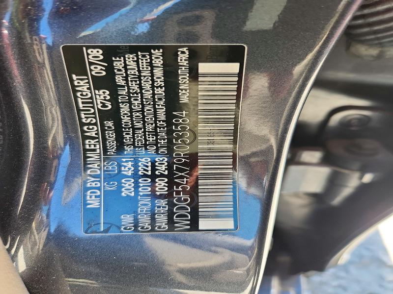 Продажа на аукционе авто 2009 Mercedes-benz C, vin: WDDGF54X79R053584, номер лота: 55960066