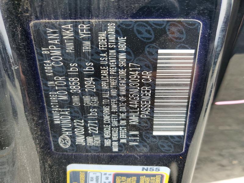 Aukcja sprzedaży 2022 Hyundai Elantra, vin: KMHLL4AG5NU309417, numer aukcji: 56530236