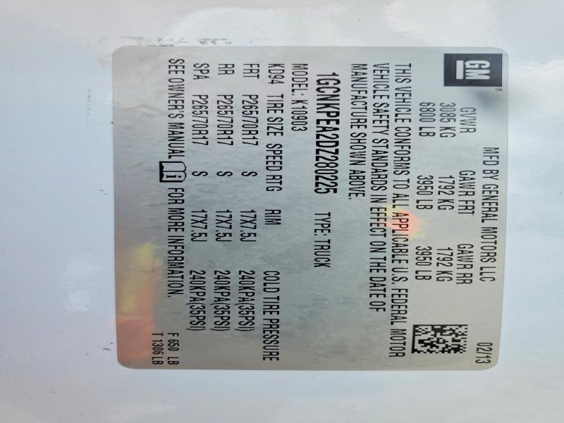2013 Chevrolet Silverado მანქანა იყიდება აუქციონზე, vin: 1GCNKPEA2DZ280225, აუქციონის ნომერი: 57662016