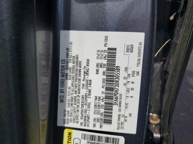 2013 Ford Fusion მანქანა იყიდება აუქციონზე, vin: 3FA6P0H73DR305589, აუქციონის ნომერი: 55618836