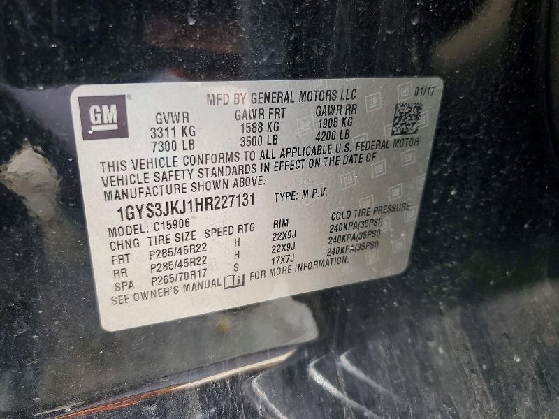 Продажа на аукционе авто 2017 Cadillac Escalade, vin: 1GYS3JKJ1HR227131, номер лота: 55176936