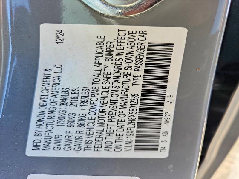 Aukcja sprzedaży 2025 Honda Civic, vin: 19XFL2H8XSE012335, numer aukcji: 57511576