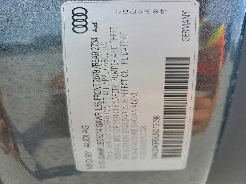 Продажа на аукционе авто 2018 Audi S5, vin: WAU24GF5XJN012098, номер лота: 56737246