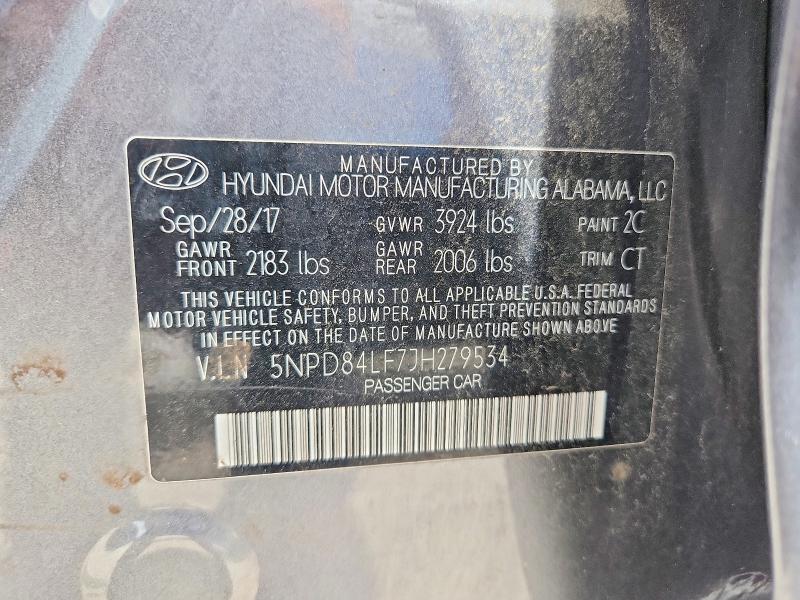 Aukcja sprzedaży 2018 Hyundai Elantra, vin: 5NPD84LF7JH279534, numer aukcji: 56184566