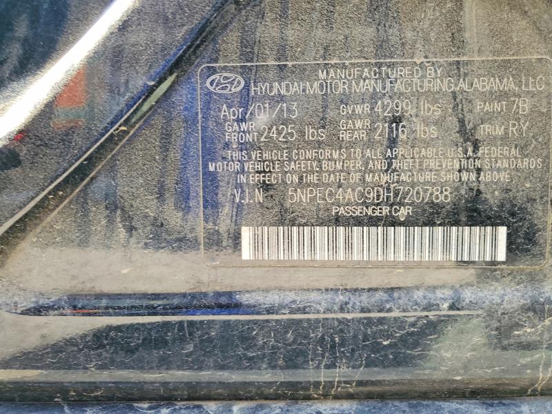 59179996 :رقم المزاد ، 5NPEC4AC9DH720788 vin ، 2013 Hyundai Sonata مزاد بيع