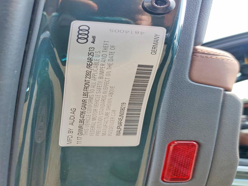 2018 Audi A4 მანქანა იყიდება აუქციონზე, vin: WAUFNAF45JN008219, აუქციონის ნომერი: 58318526