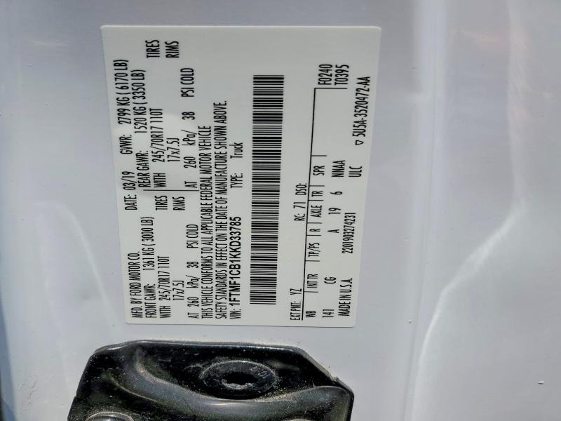 Aukcja sprzedaży 2019 Ford F150, vin: 1FTMF1CB1KKD33785, numer aukcji: 56897746