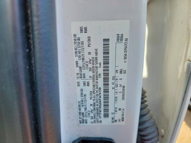 58244136 :رقم المزاد ، 1FTFW1RGXKFA76159 vin ، 2019 Ford F150 مزاد بيع