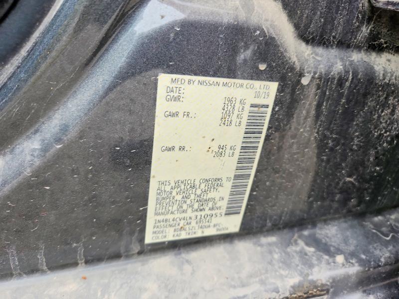 Продаж на аукціоні авто 2020 Nissan Altima, vin: 1N4BL4CV4LN310955, номер лоту: 56631846