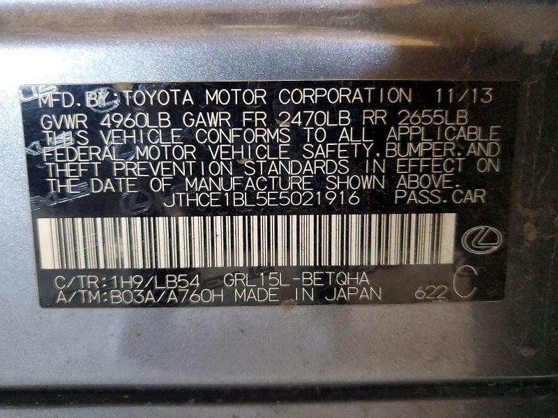 2014 Lexus Gs მანქანა იყიდება აუქციონზე, vin: JTHCE1BL5E5021916, აუქციონის ნომერი: 56803226