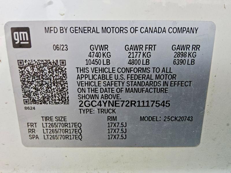 Продажа на аукционе авто 2024 Chevrolet Silverado, vin: 2GC4YNE72R1117545, номер лота: 55496446