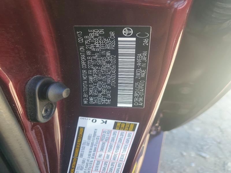 58517916 :رقم المزاد ، JTDKN3DU4D5610372 vin ، 2013 Toyota Prius مزاد بيع