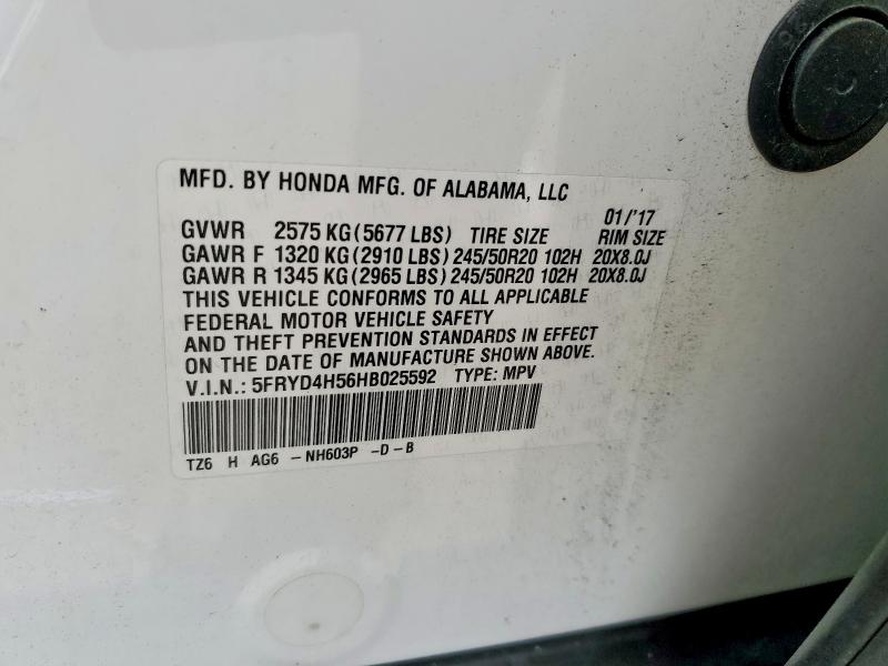 Продажа на аукционе авто 2017 Acura Mdx, vin: 5FRYD4H56HB025592, номер лота: 56784486