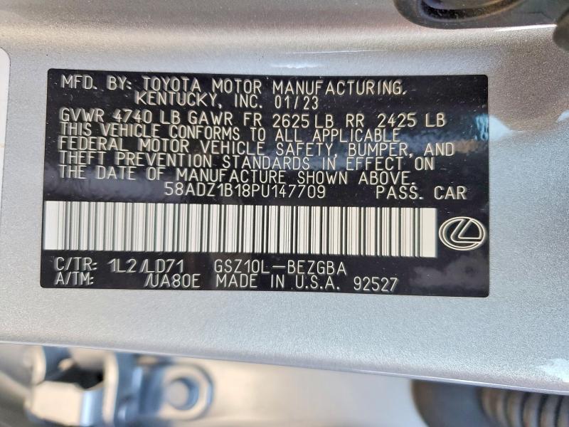56707226 :رقم المزاد ، 58ADZ1B18PU147709 vin ، 2023 Lexus Es 350 مزاد بيع