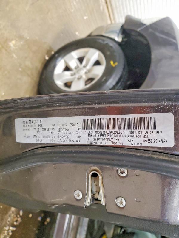 56660106 :رقم المزاد ، 1C6RR7TTXKS649668 vin ، 2019 Ram 1500 Classic مزاد بيع
