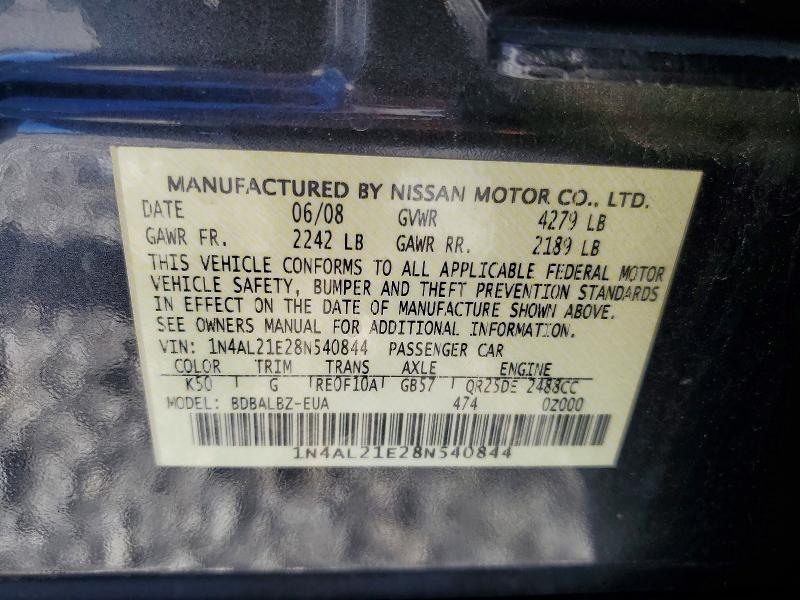 Aukcja sprzedaży 2008 Nissan Altima, vin: 1N4AL21E28N540844, numer aukcji: 55709056