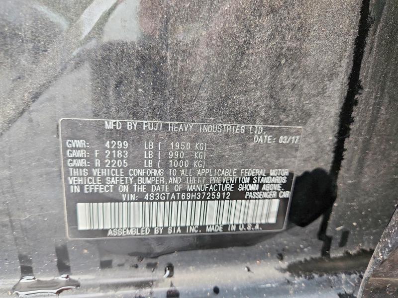 56365696 :رقم المزاد ، 4S3GTAT69H3725912 vin ، 2017 Subaru Impreza مزاد بيع