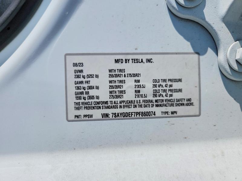 Продаж на аукціоні авто 2023 Tesla Model Y, vin: 7SAYGDEF7PF860074, номер лоту: 57942746