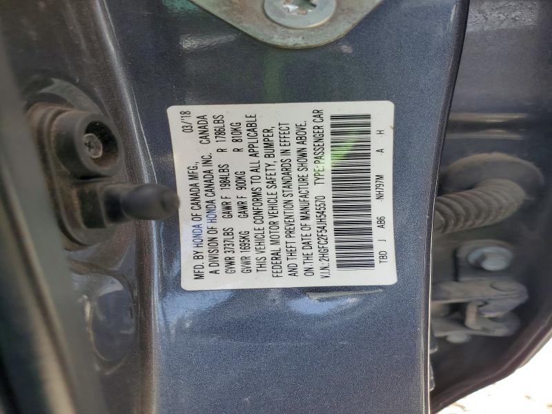 Продаж на аукціоні авто 2018 Honda Civic, vin: 2HGFC2F54JH545570, номер лоту: 58909746
