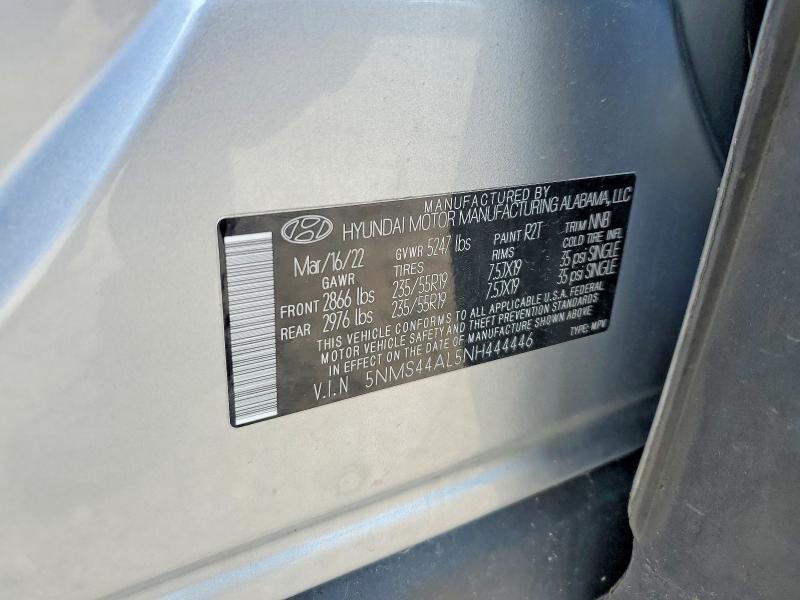 Продажа на аукционе авто 2022 Hyundai Santa Fe, vin: 5NMS44AL5NH444446, номер лота: 56613176