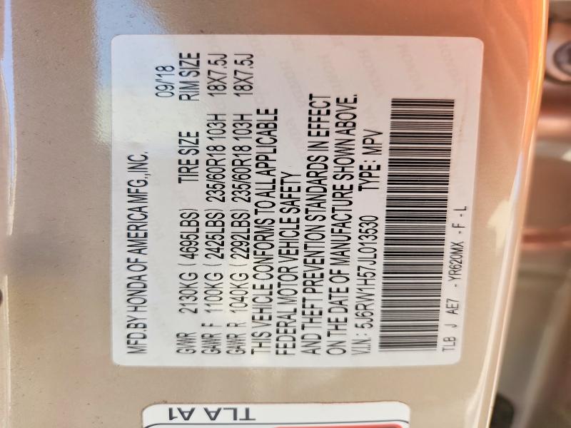 Aukcja sprzedaży 2018 Honda Cr-v, vin: 5J6RW1H57JL013530, numer aukcji: 54195746