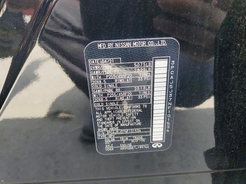 Aukcja sprzedaży 2022 Infiniti Qx55, vin: 3PCAJ5J37NF101536, numer aukcji: 55935896