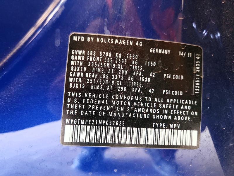 Продажа на аукционе авто 2021 Volkswagen Id.4, vin: WVGTMPE21MP032629, номер лота: 54509976