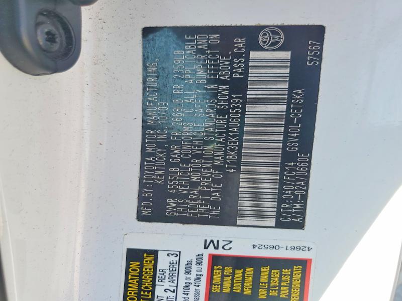 Продажа на аукционе авто 2010 Toyota Camry, vin: 4T1BK3EK1AU605391, номер лота: 55703046