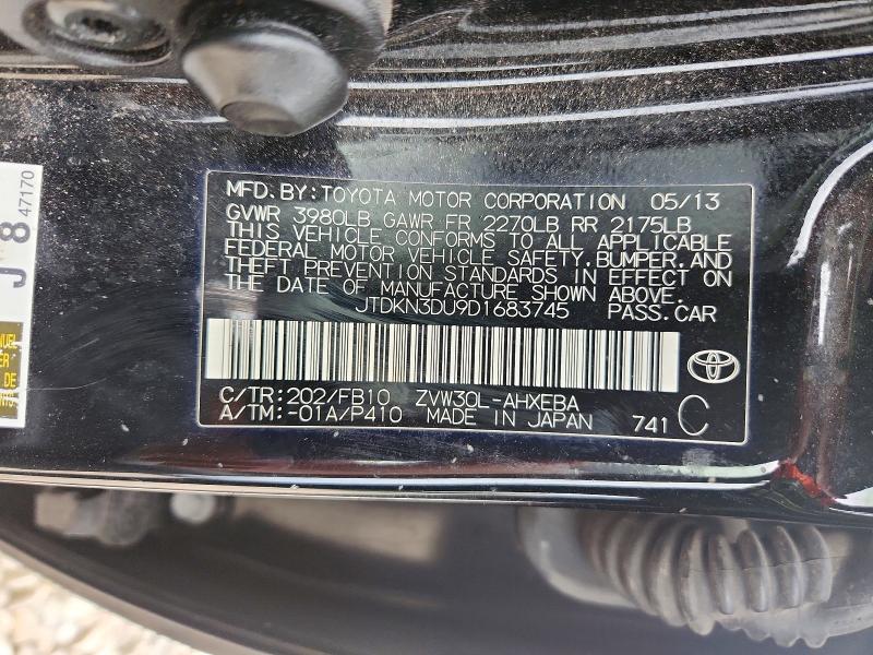 Продаж на аукціоні авто 2013 Toyota Prius, vin: JTDKN3DU9D1683745, номер лоту: 57612846