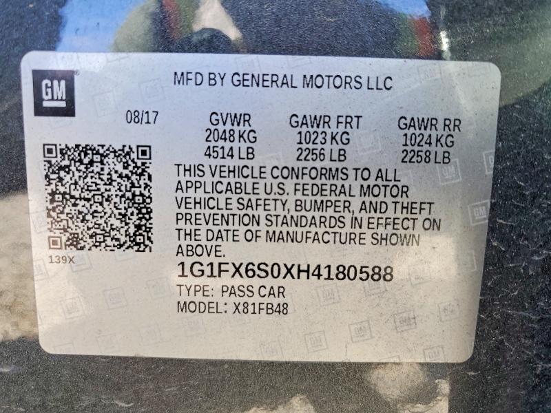 Продажа на аукционе авто 2017 Chevrolet Bolt Ev, vin: 1G1FX6S0XH4180588, номер лота: 57964916