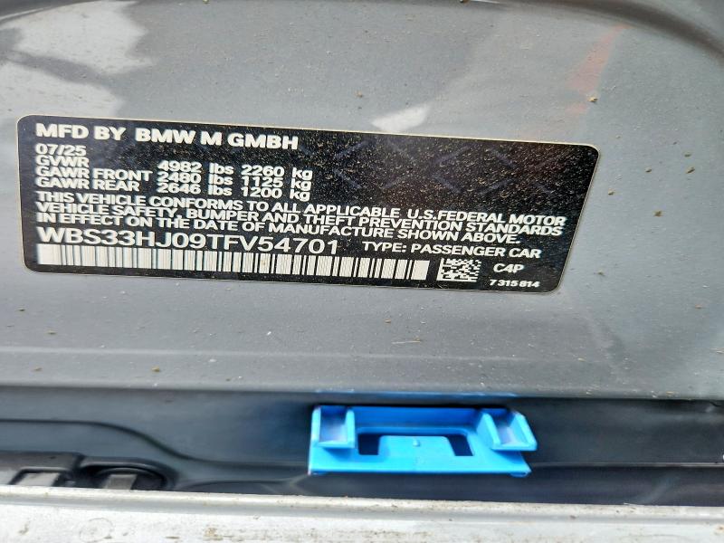 Aukcja sprzedaży 2026 Bmw M3, vin: WBS33HJ09TFV54701, numer aukcji: 54553716