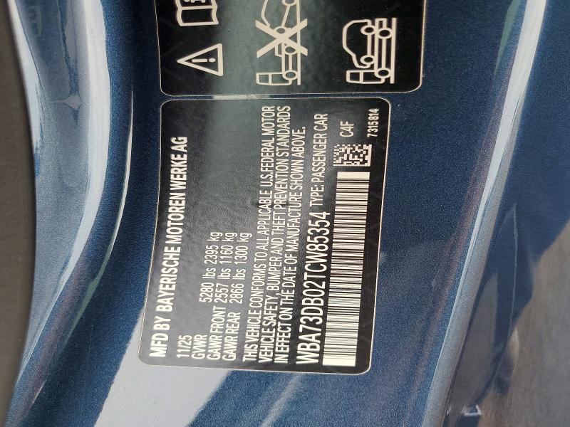 2026 Bmw M440xi მანქანა იყიდება აუქციონზე, vin: WBA73DB02TCW85354, აუქციონის ნომერი: 55649166