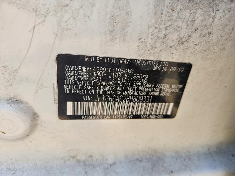 Продаж на аукціоні авто 2011 Subaru Impreza, vin: JF1GH6A62BH809331, номер лоту: 57762006
