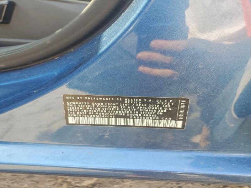 54631666 :رقم المزاد ، 3VWC57BUXMM044045 vin ، 2021 Volkswagen Jetta مزاد بيع