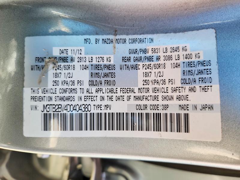 Aukcja sprzedaży 2013 Mazda Cx-9, vin: JM3TB2BV4D0404380, numer aukcji: 56809836