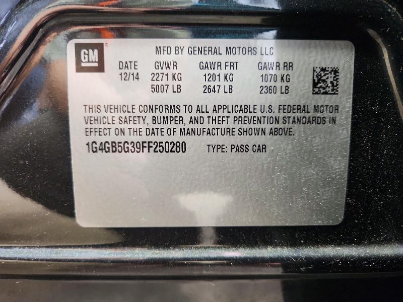 Продаж на аукціоні авто 2015 Buick Lacrosse, vin: 1G4GB5G39FF250280, номер лоту: 58975476