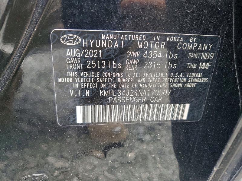 Aukcja sprzedaży 2022 Hyundai Sonata, vin: KMHL34J24NA179507, numer aukcji: 59100886
