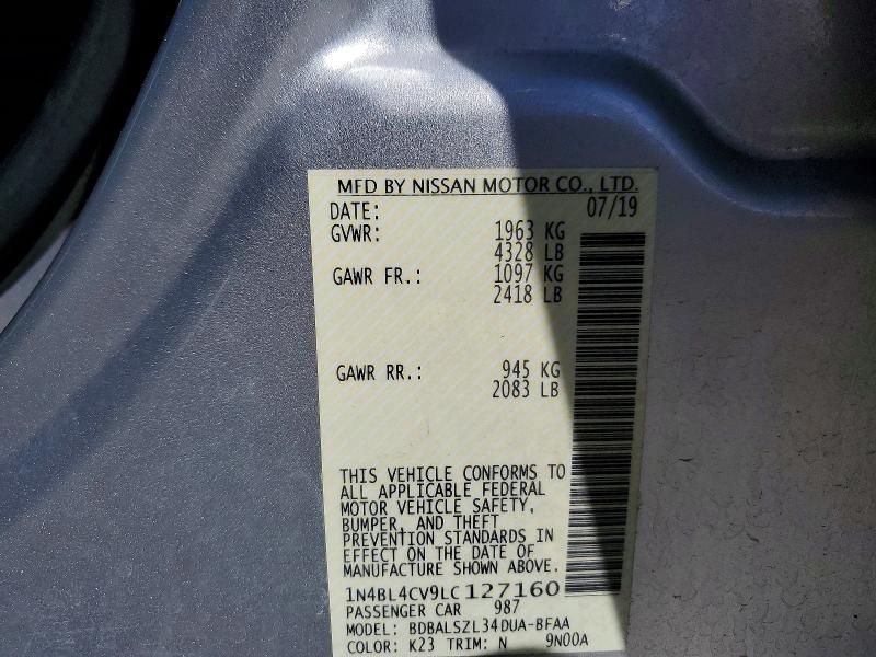 Продажа на аукционе авто 2020 Nissan Altima, vin: 1N4BL4CV9LC127160, номер лота: 57357186