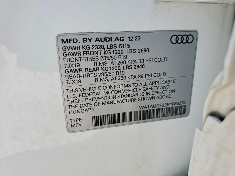 Продажа на аукционе авто 2024 Audi Q3, vin: WA1AUCF32R1085274, номер лота: 56248676