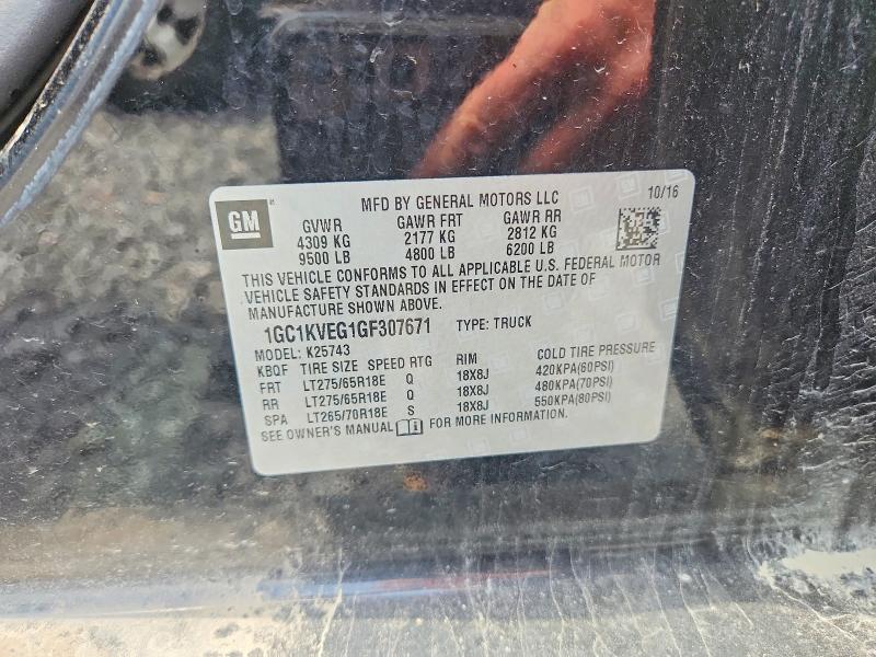 Aukcja sprzedaży 2016 Chevrolet Silverado, vin: 1GC1KVEG1GF307671, numer aukcji: 58897666