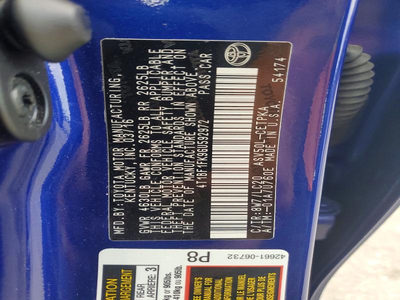 Auction sale of the 2016 Toyota Camry, vin: 4T1BF1FK9GU592972, lot number: 55856926