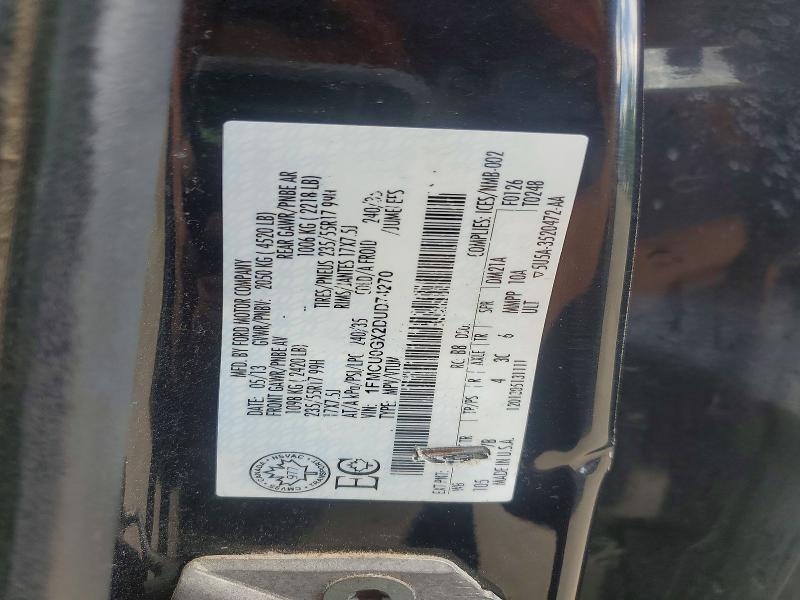 2013 Ford Escape მანქანა იყიდება აუქციონზე, vin: 1FMCU0GX2DUD74270, აუქციონის ნომერი: 55844926