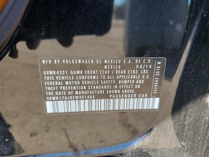 55933846 :رقم المزاد ، 3VWD17AJXFM351404 vin ، 2015 Volkswagen Jetta مزاد بيع