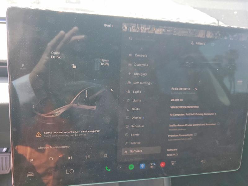 Aukcja sprzedaży 2025 Tesla Model 3, vin: 5YJ3E1EA2SF921274, numer aukcji: 56664006