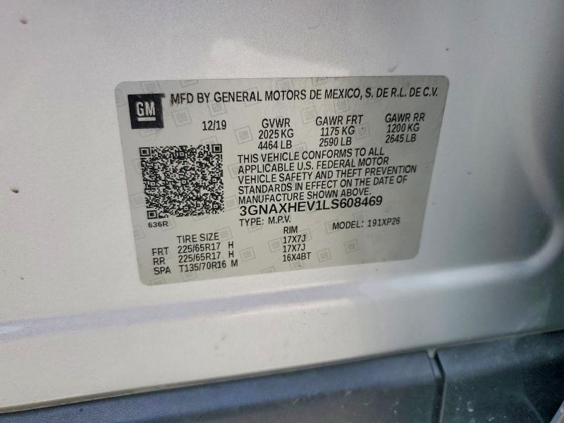Продажа на аукционе авто 2020 Chevrolet Equinox, vin: 3GNAXHEV1LS608469, номер лота: 56126066