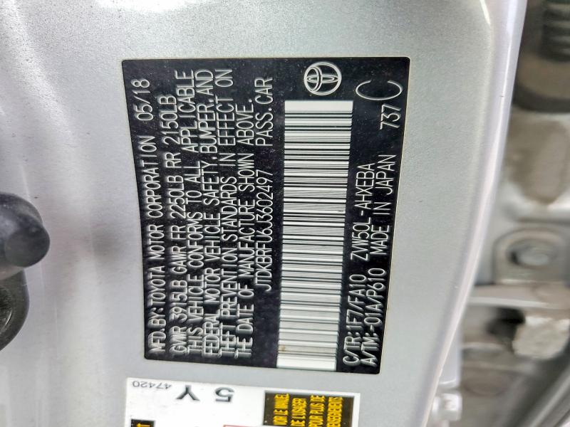Продажа на аукционе авто 2018 Toyota Prius, vin: JTDKBRFU6J3602497, номер лота: 59139546