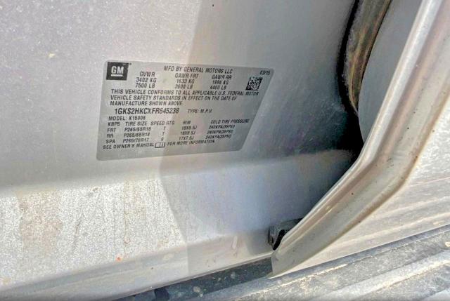 56179446 :رقم المزاد ، 1GKS2HKCXFR645238 vin ، 2015 Gmc Yukon Xl مزاد بيع