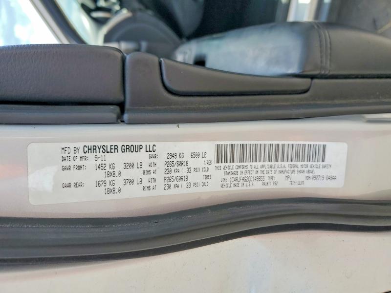 57491156 :رقم المزاد ، 1C4RJFAG2CC149855 vin ، 2012 Jeep Grand Cherokee مزاد بيع
